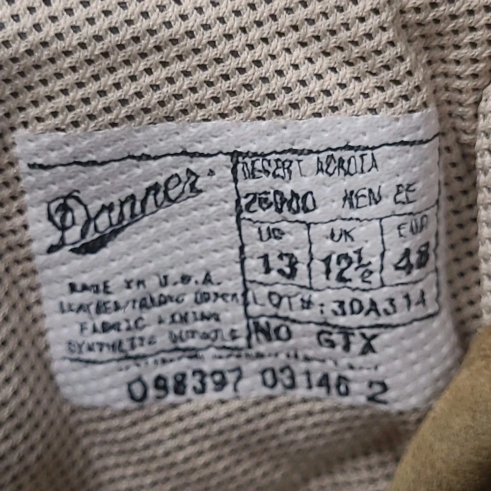 Danner Desert Acadia 26000 Desert Mojave Combat Tactical Boots Size 13 EE Men